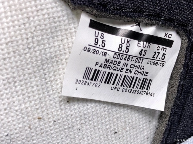 1 Air OG Jordan Retro Panda High CD0461-007 0909